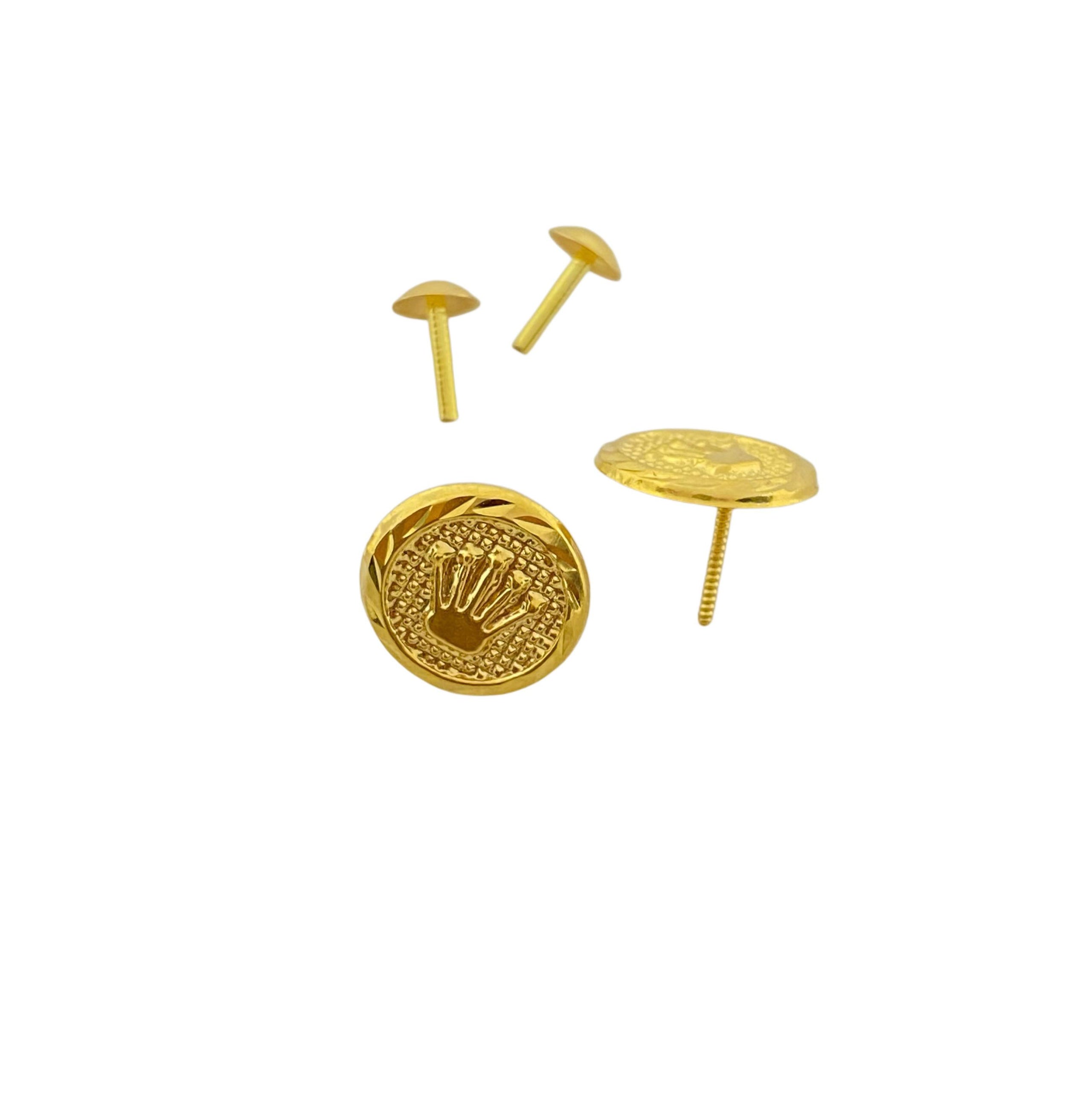 18k Gold Circle Crown Jewelry Set