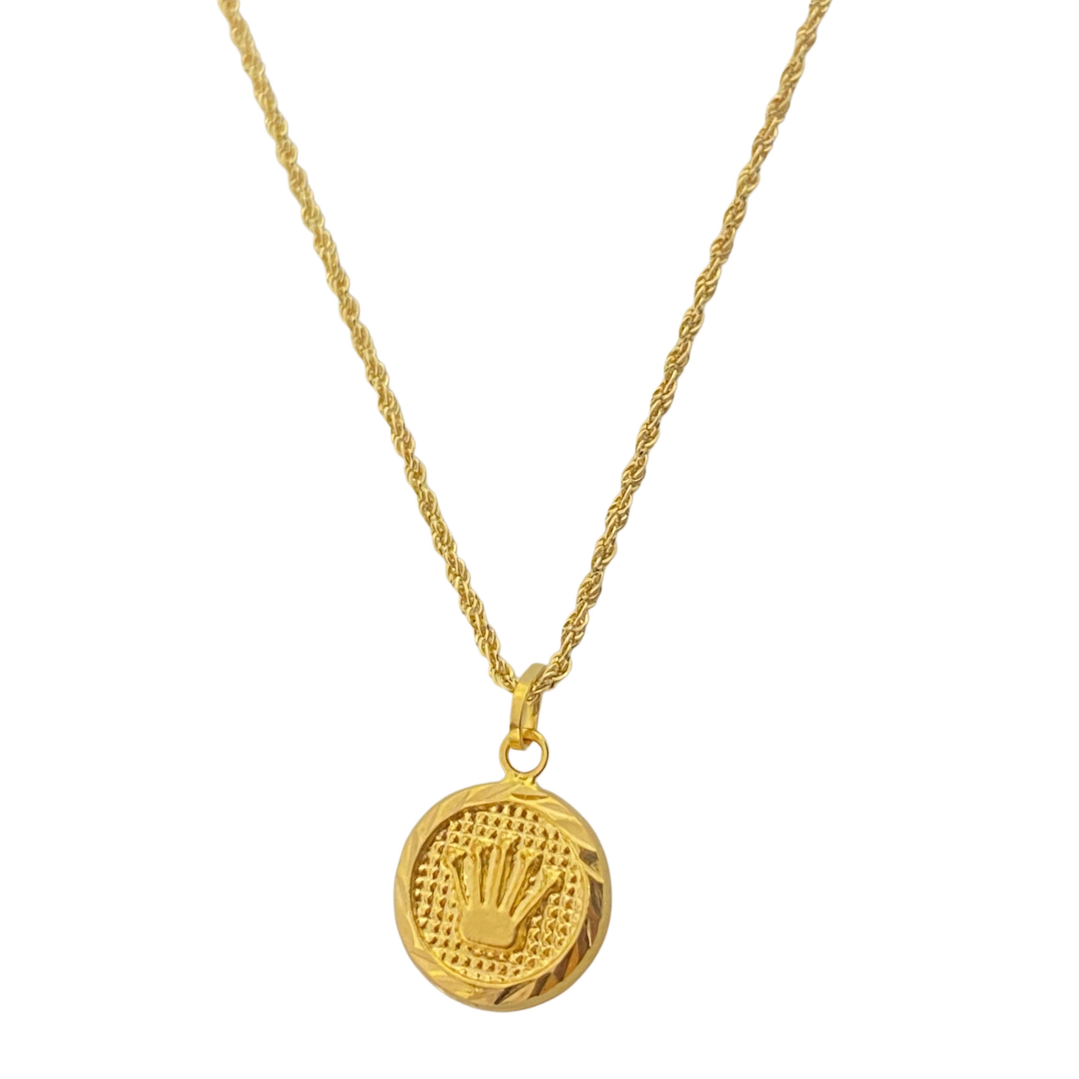 18k Gold Circle Crown Necklace