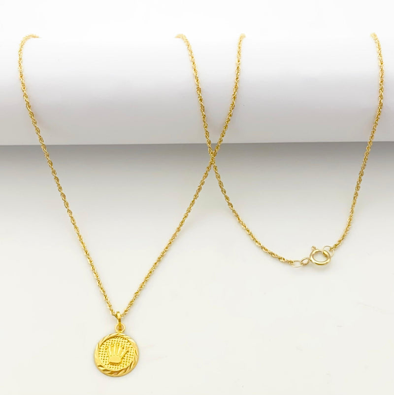 18k Gold Circle Crown Necklace - 18k Gold Necklace - Embellish Gold