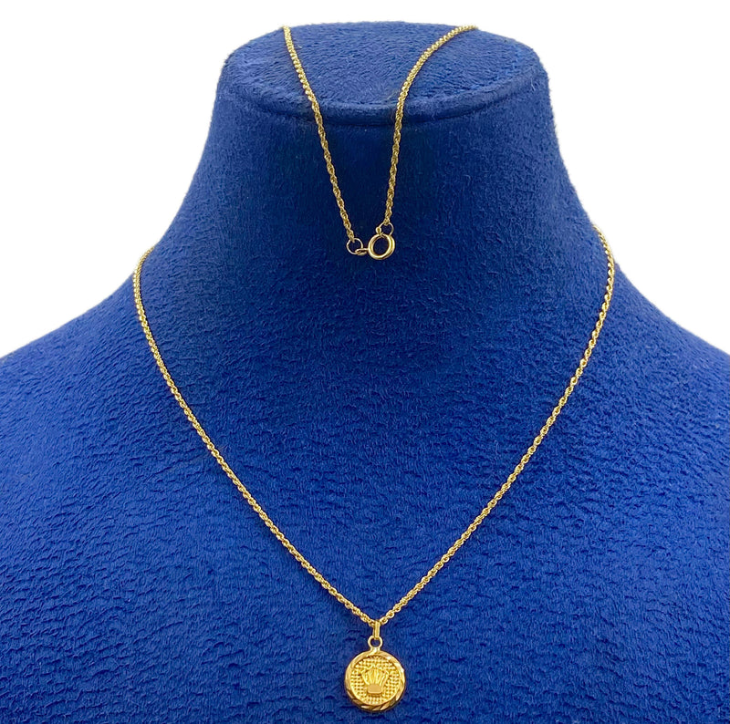 18k Gold Circle Crown Necklace - 18k Gold Necklace - Embellish Gold