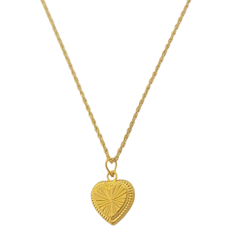 18k Gold Heart Lines Necklace - ad collection - Embellish Gold