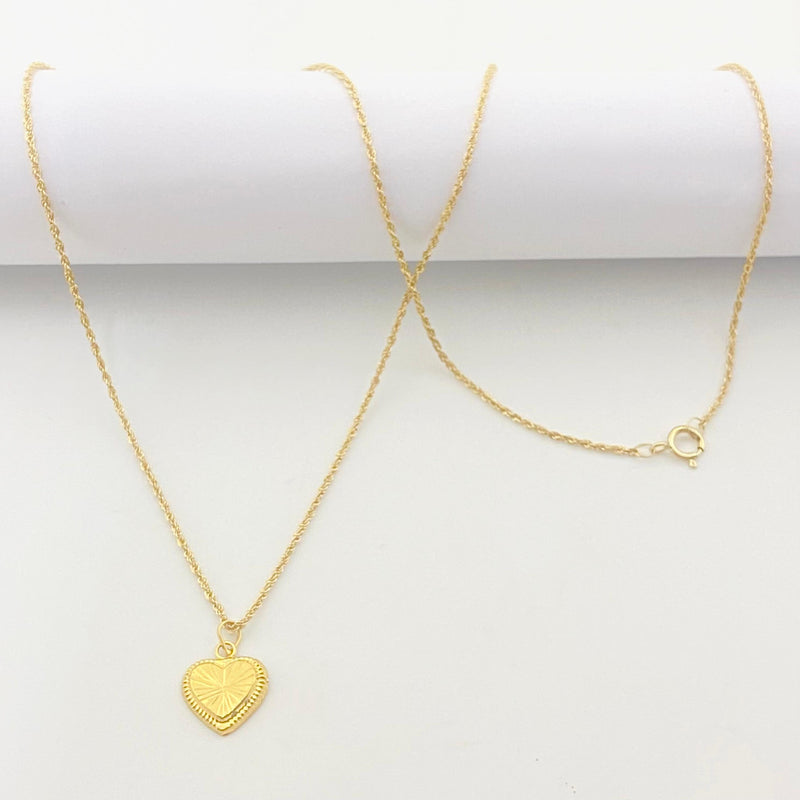 18k Gold Heart Lines Necklace - ad collection - Embellish Gold