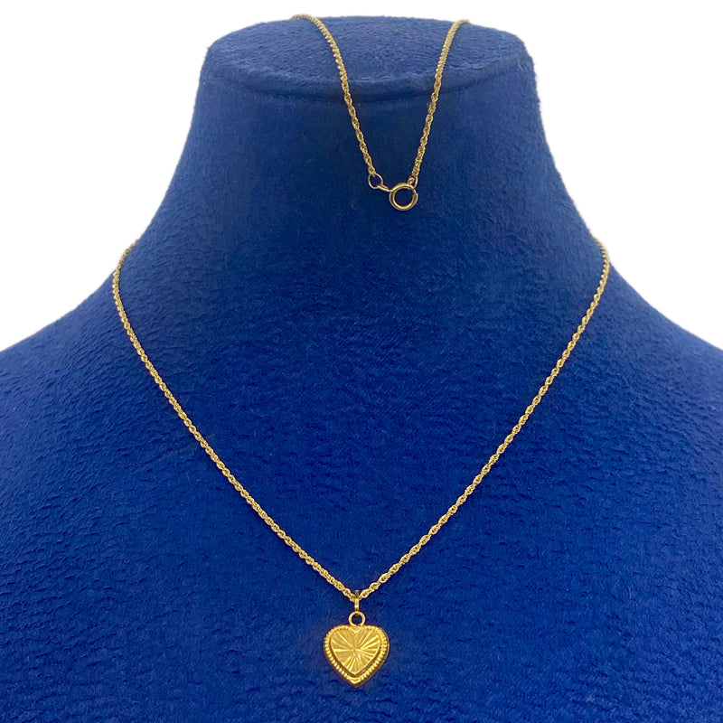 18k Gold Heart Lines Necklace - ad collection - Embellish Gold