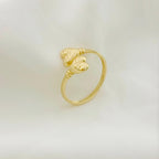 18k Gold Double Edge Heart Ring