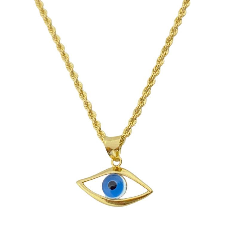 18k Gold Plain Amulet Necklace - 18k Gold Necklace - Embellish Gold