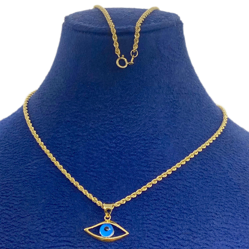 18k Gold Plain Amulet Necklace - 18k Gold Necklace - Embellish Gold