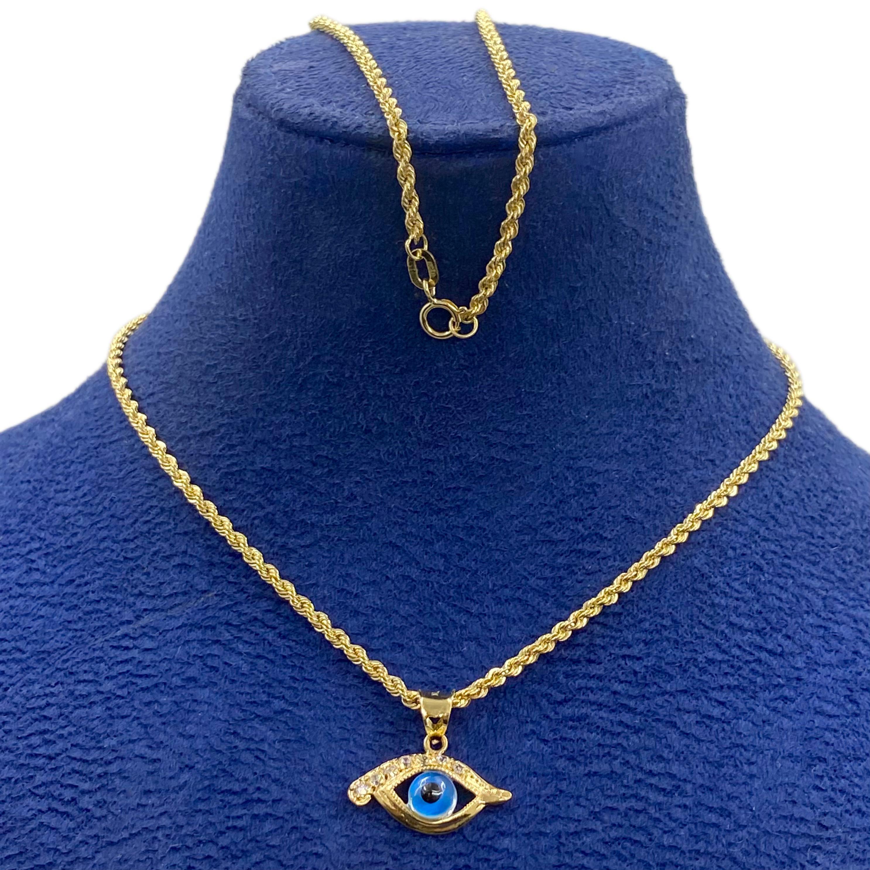 18k Gold Amulet Stone Necklace