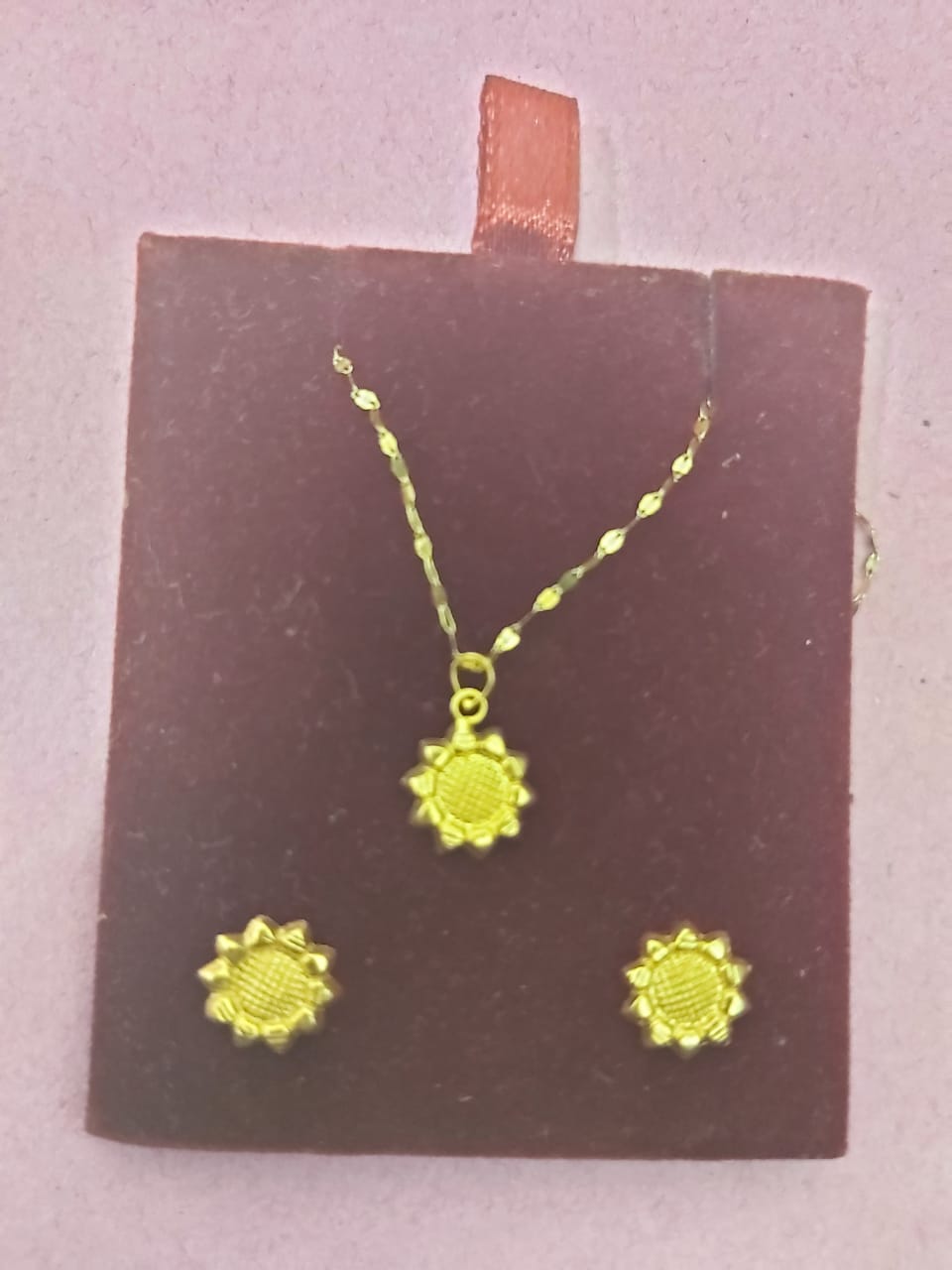 18k Gold Sunflower Jewelry Set