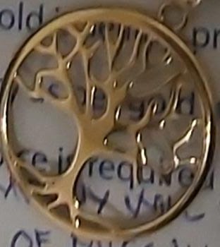 18k Gold Circle Tree of Life Pendant