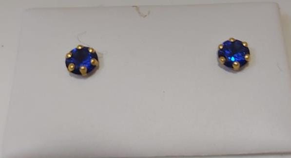 18k Gold Zircon Stone Earrings