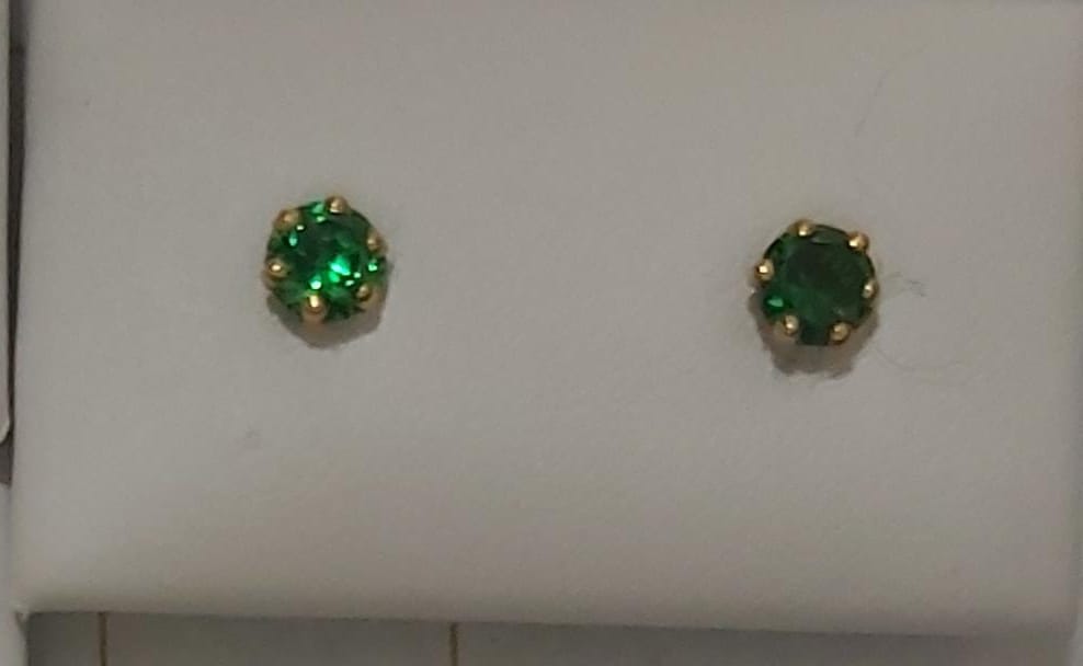 18k Gold Zircon Stone Earrings