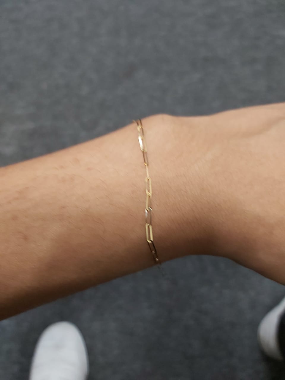 18k Gold Laser Paperclip Bracelet