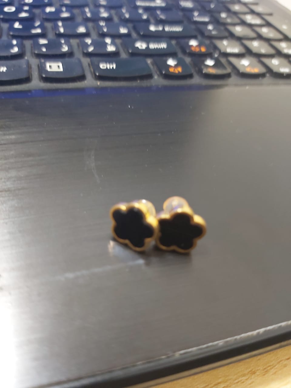 18k Gold Star Colored Earrings