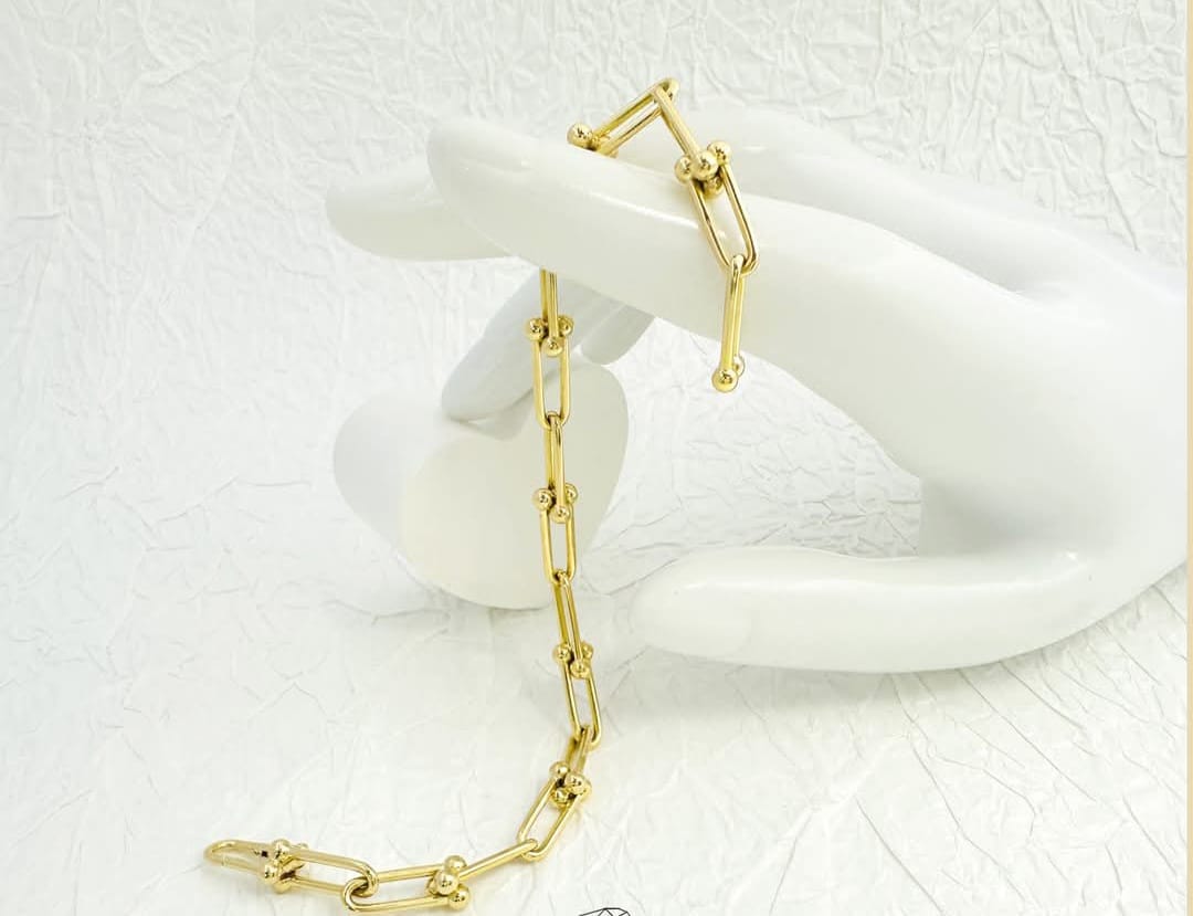 18k Gold Tiffany Hardware Bracelet - Best Seller - Embellish Gold Jewelry & Diamond