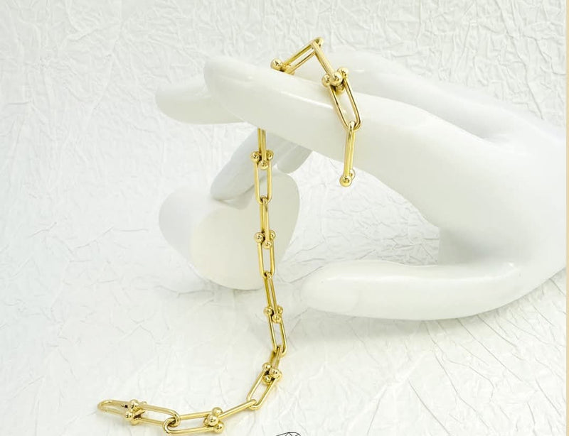 18k Gold Tiffany Hardware Bracelet - مجموعة متميزة - Embellish Gold Jewelry & Diamond