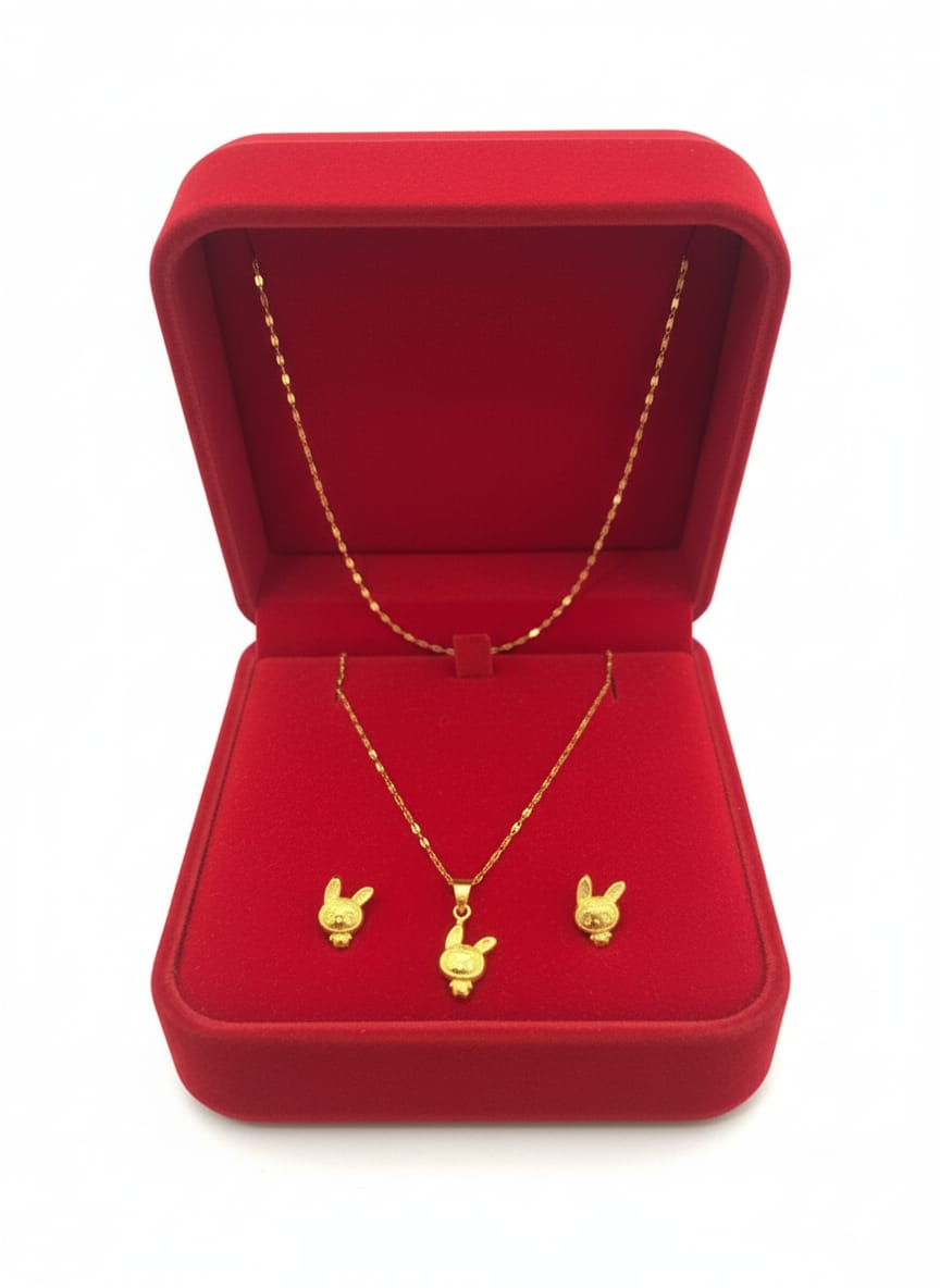 18k Gold Labubu Jewelry Set