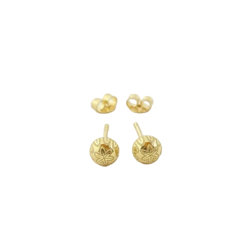18k Gold Gleaming Ball Earrings