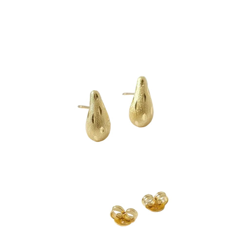 18k Gold Eyedrop Stud Earrings