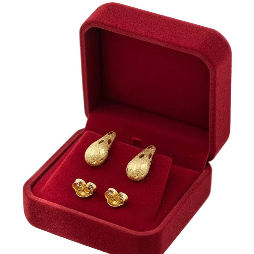 18k Gold Eyedrop Stud Earrings