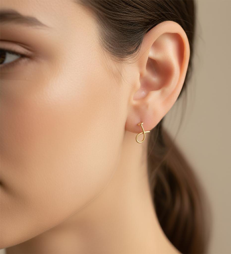 18k Gold Nail Stud Earrings