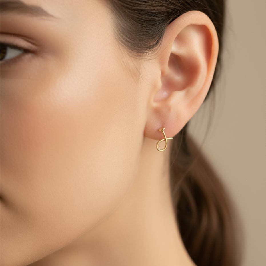 18k Gold Nail Stud Earrings