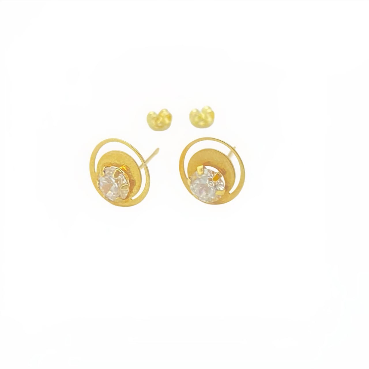 18K Real Gold Lunar Stone Moon Earrings