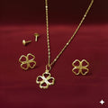 18k Gold 4 Hearts Clove Jewelry Set