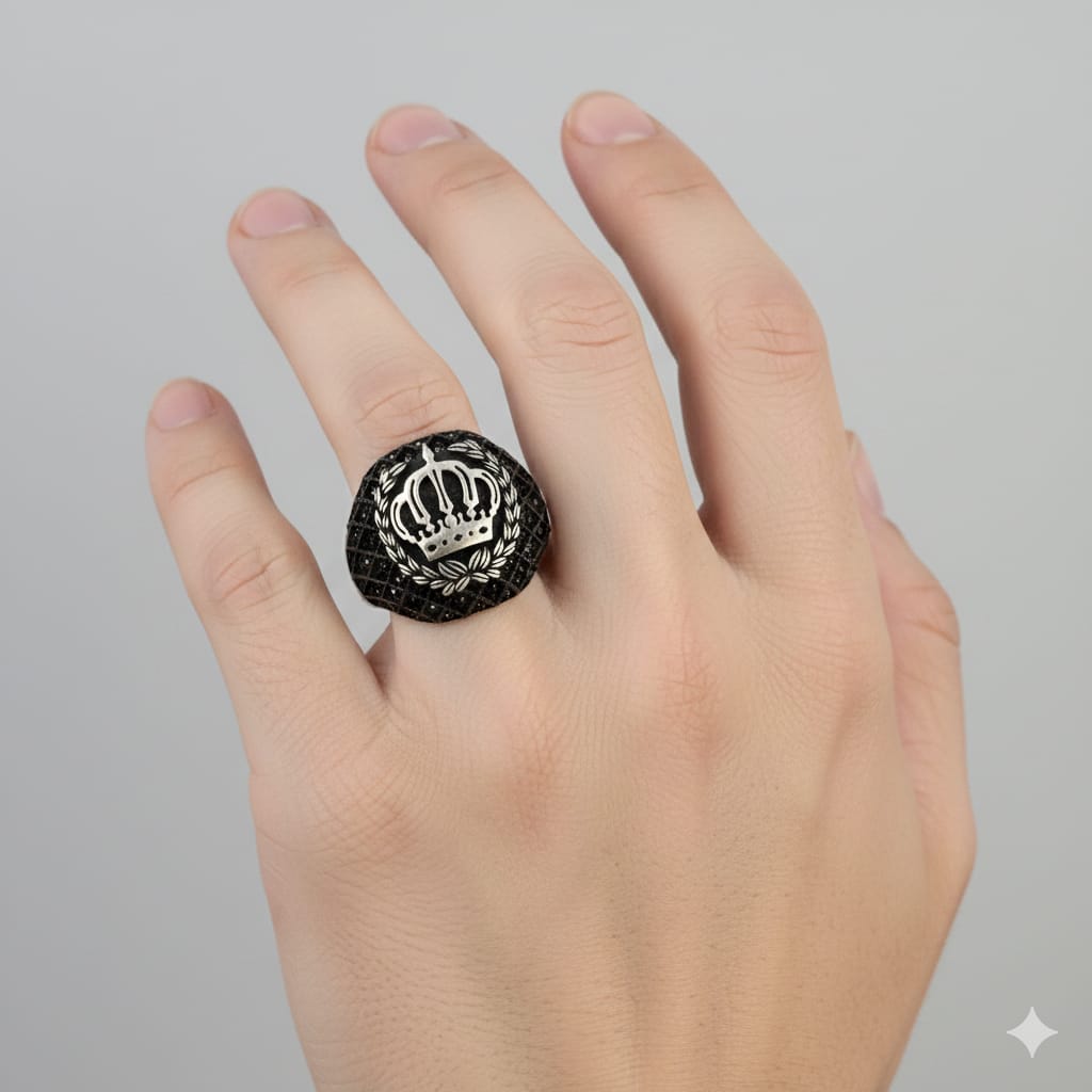 925 Silver Crown Inspired Ring - Silver Rings For Men - Embellish Gold Jewelry & Diamond