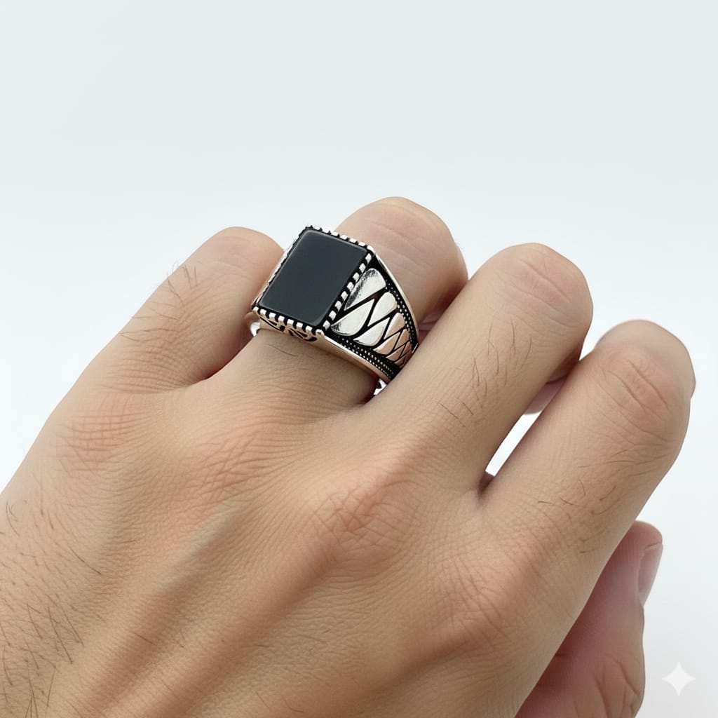 925 Silver Cobra Onyx Stone Ring