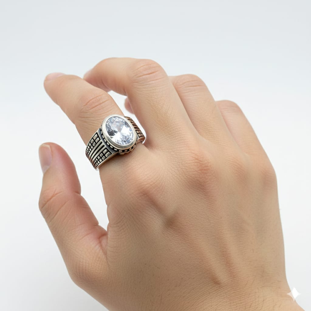 925 Silver Diamond Stone Ring