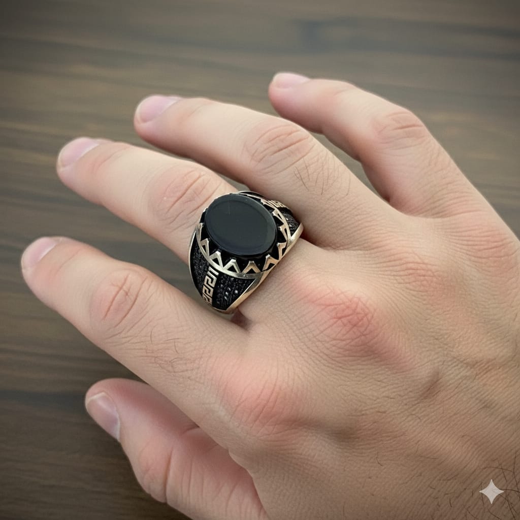 925 Silver Maze Black Stone Ring - New Launch - Embellish Gold Jewelry & Diamond