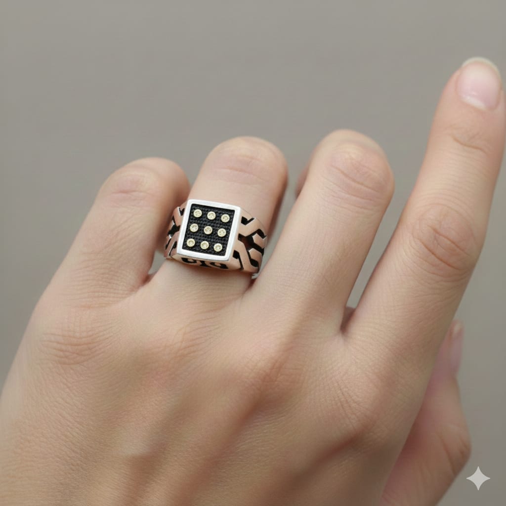 925 Silver Maze Dotted Ring