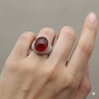 925 Silver Dia Red Stone Ring 1