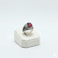 925 Silver Shaded Red Stone Ring 1