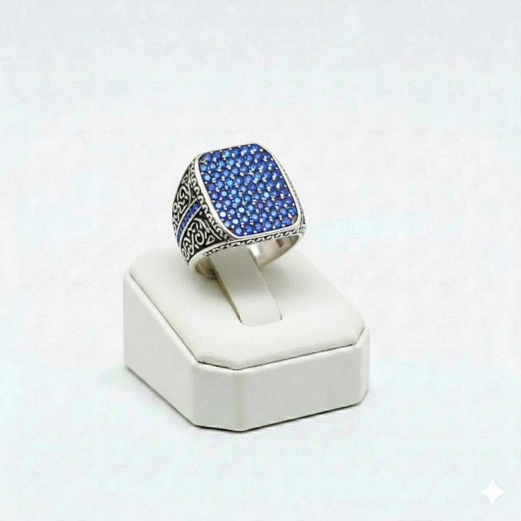 925 Silver Flip Blue Stone Ring - New Launch - Embellish Gold Jewelry & Diamond