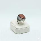 925 Silver Shaded Red Stone Ring