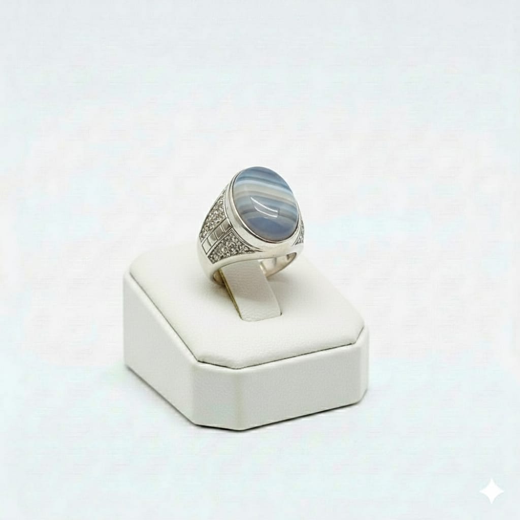 925 Silver Shaded Stone Ring
