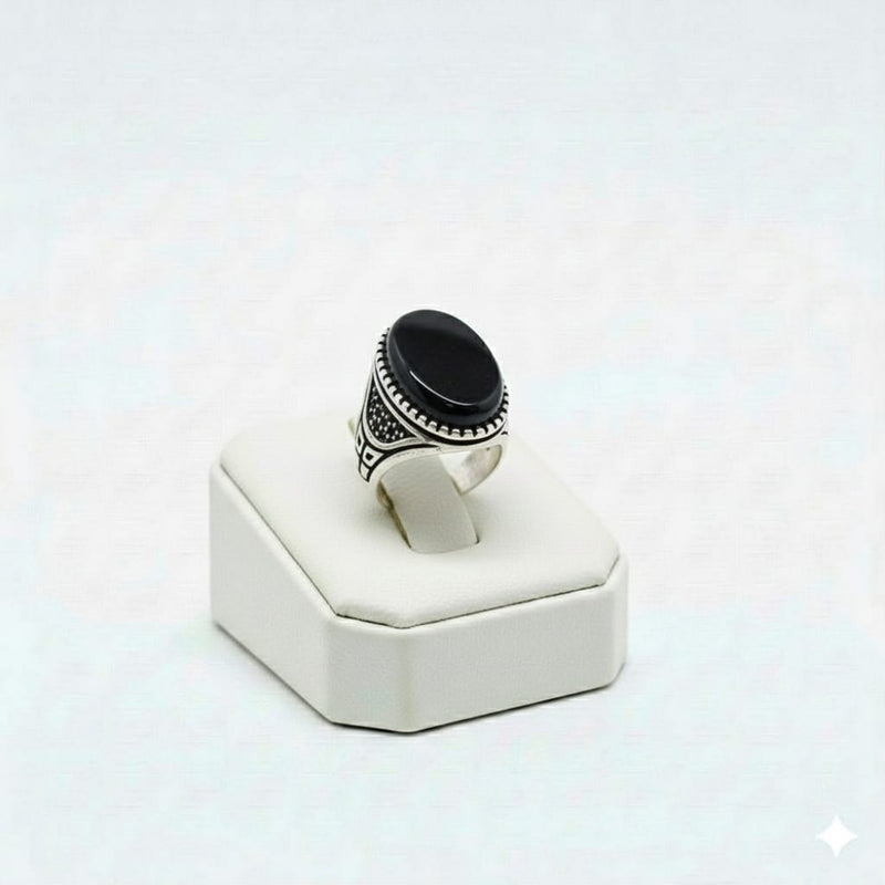 925 Silver Shade Black Stone Ring - Silver Rings For Men - Embellish Gold Jewelry & Diamond