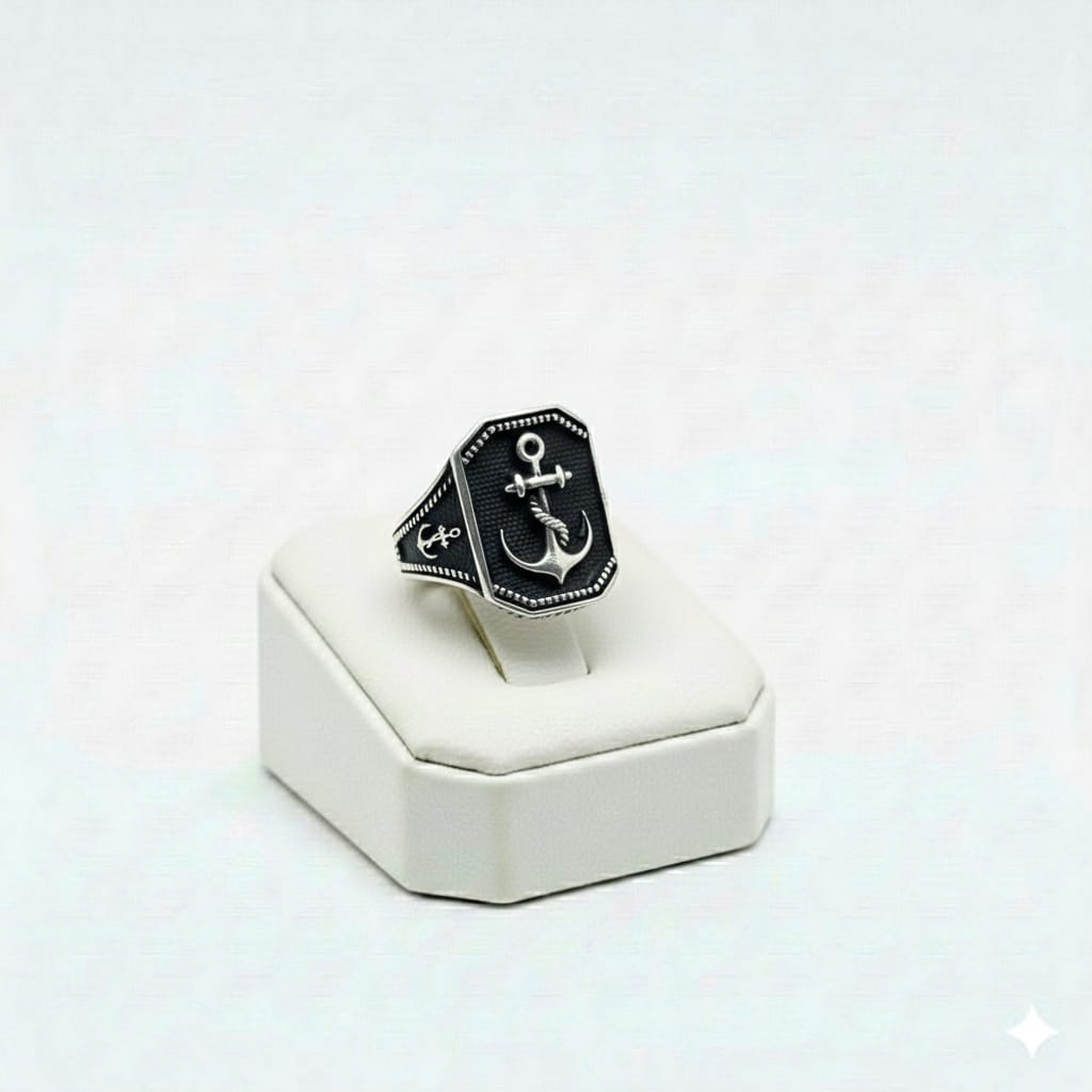 925 Silver Anchor Ring - New Launch - Embellish Gold Jewelry & Diamond