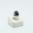 925 Silver Plain Black Stone Ring