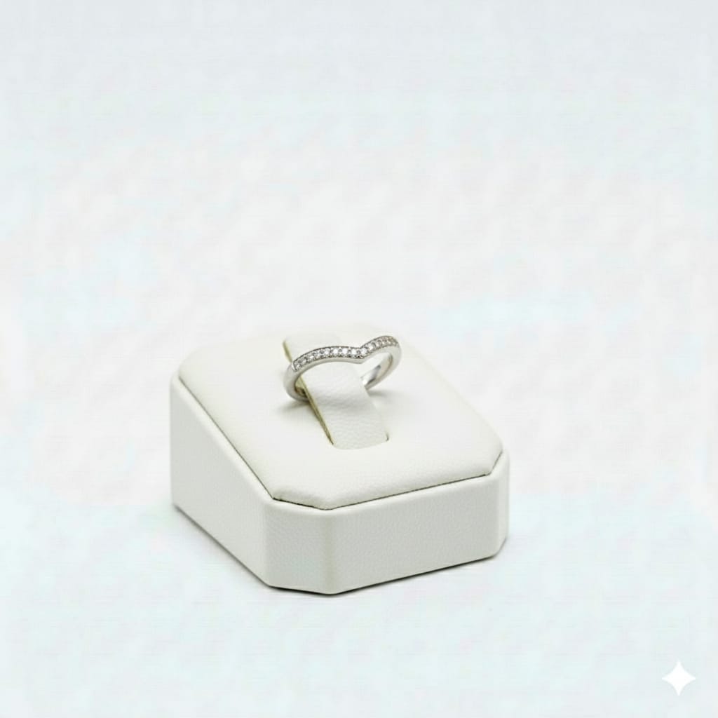 925 Silver Curvy Stone RIng - Perfect Gifting - Embellish Gold Jewelry & Diamond