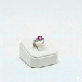 925 Silver 2 Line Red Stone Ring
