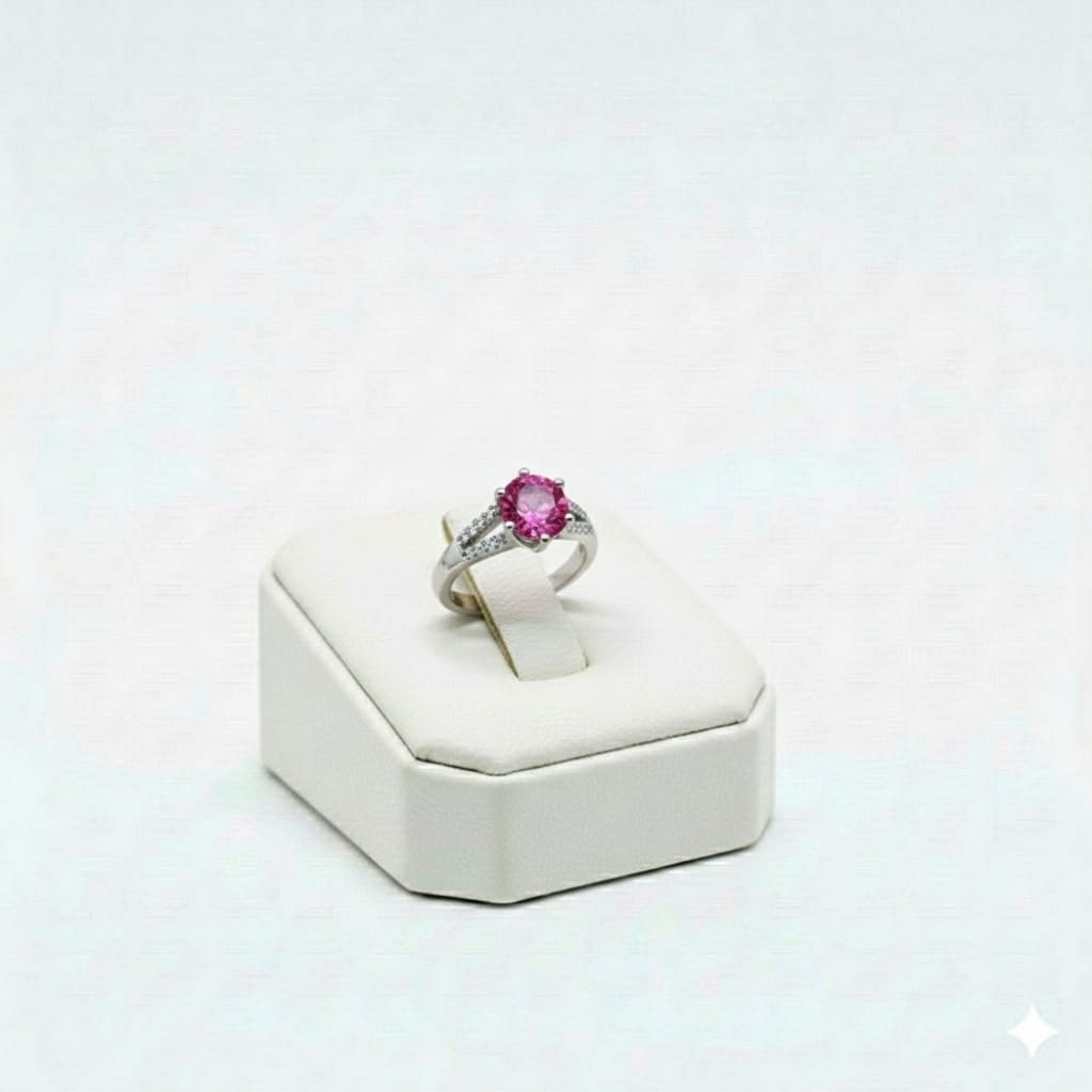 925 Silver 2 Line Red Stone Ring - New Launch - Embellish Gold Jewelry & Diamond
