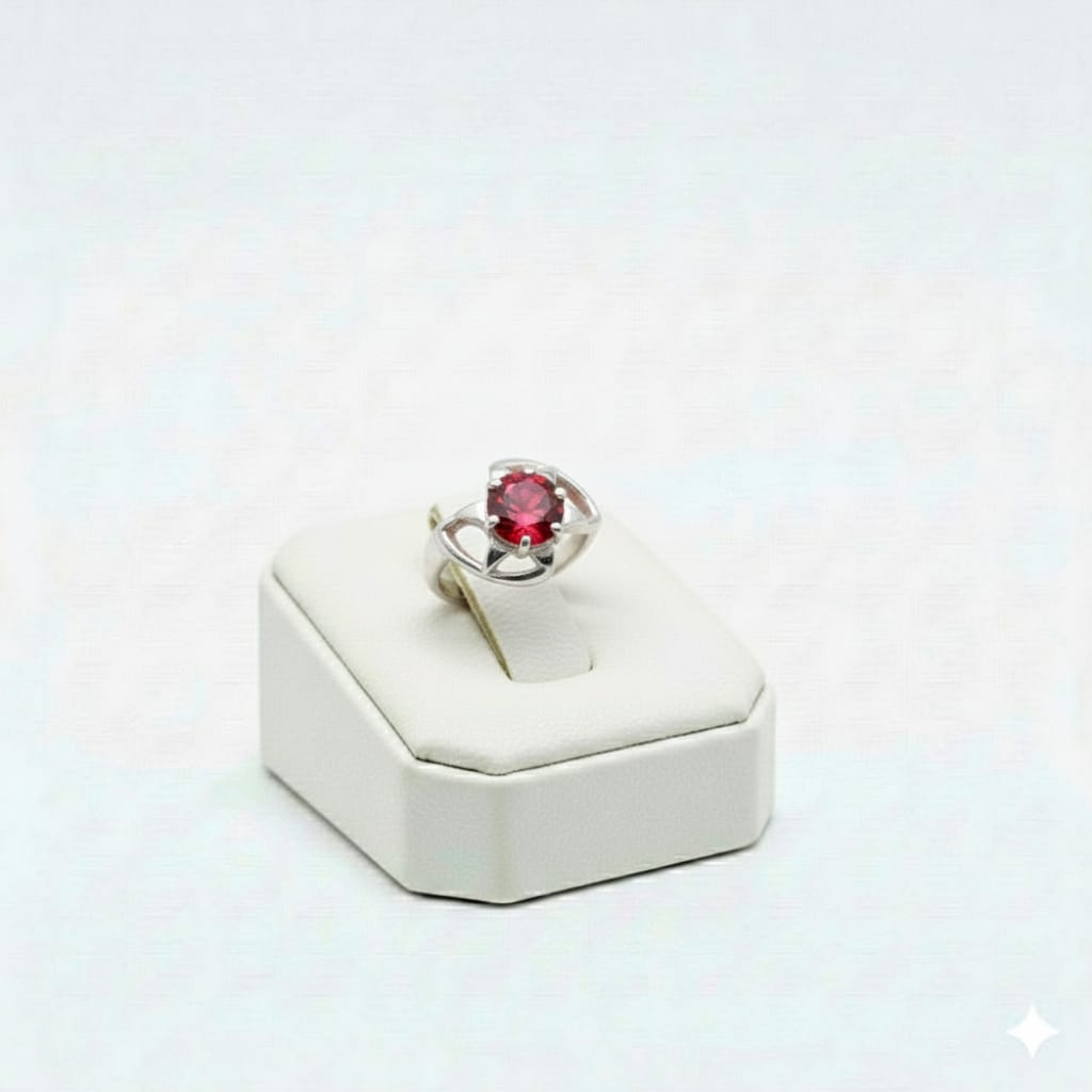 925 Silver Twisted Red Ring - New Launch - Embellish Gold Jewelry & Diamond