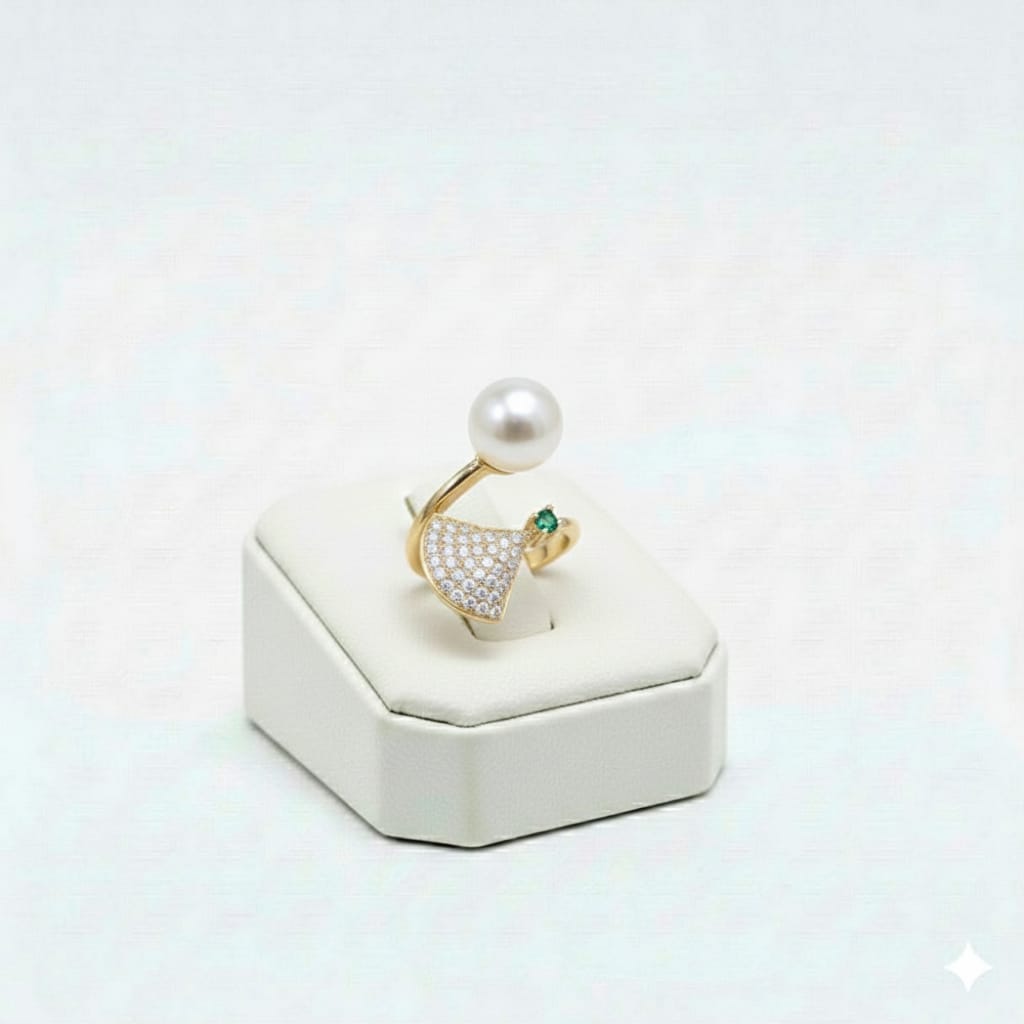 925 Silver Free Size Pearl Ring - New Launch - Embellish Gold Jewelry & Diamond