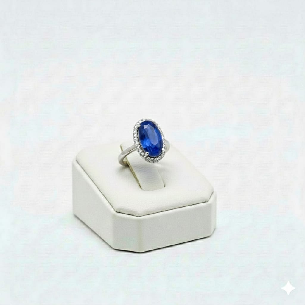 925 Silver Blue Stone Ring