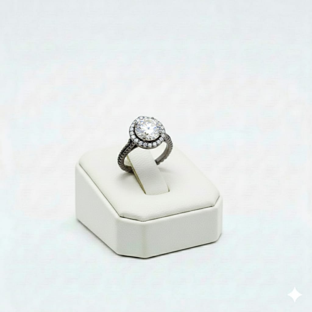 925 Silver Round Dia Ring