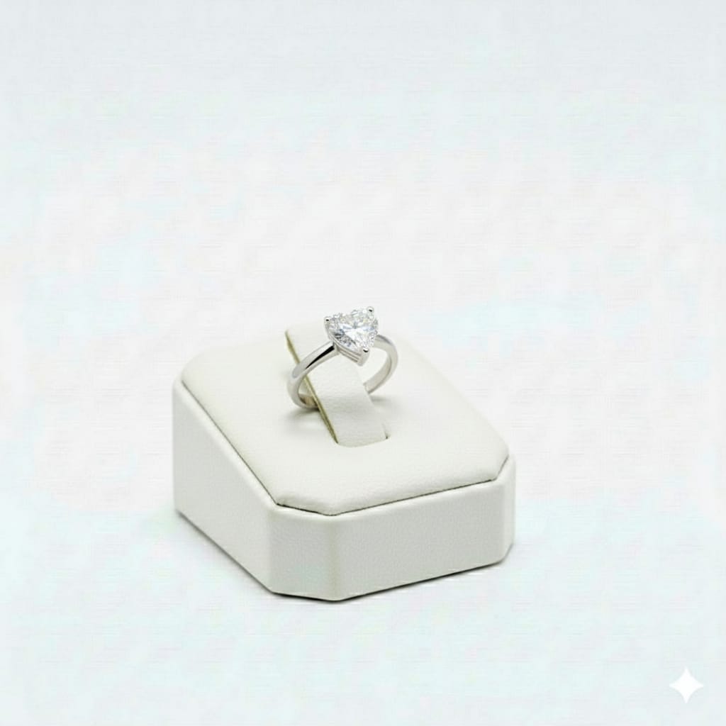 925 Silver Heart Dia Ring