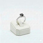 925 Silver Tria Black Ring