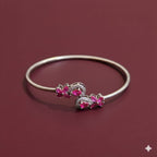 925 Silver Rose Stone Bangle